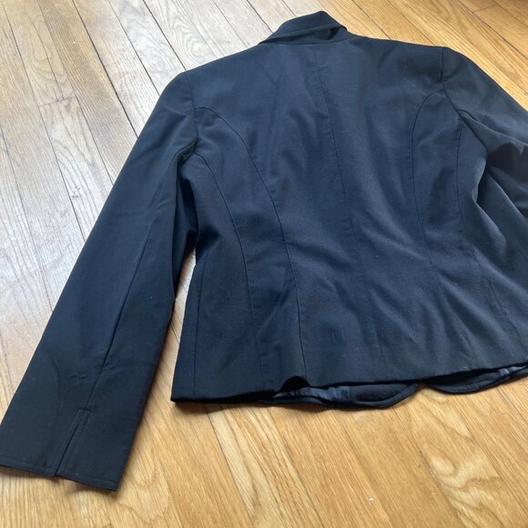 Lafayette 148 New York Size 10 Petite Black Wool Peak Lapel Fitted Blazer Jacket - Picture 14 of 16